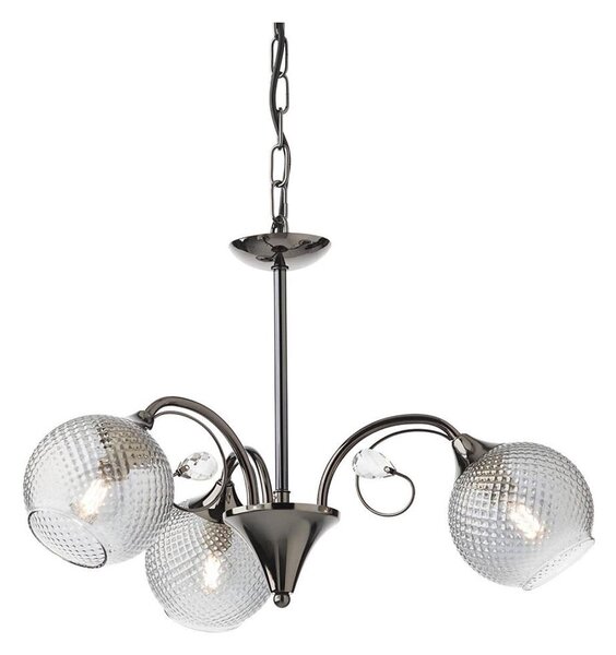 Redo 02-972 - Lustr na řetězu ASPERA 3xE14/28W/230V pr. 52 cm černá