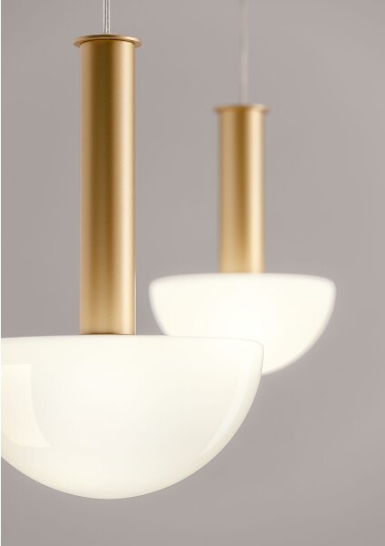 Redo 01-2474 - Lustr na lanku LUMIEN 1xG9/10W/230V pr. 13 cm zlatá/bílá