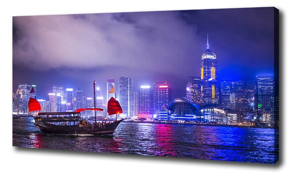 Foto obraz na plátně Noční Hongkong oc-65990377