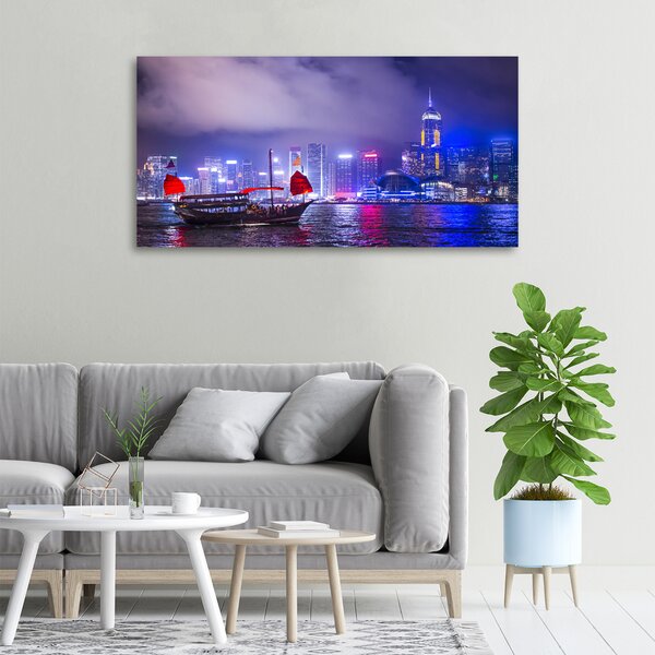 Foto obraz na plátně Noční Hongkong oc-65990377