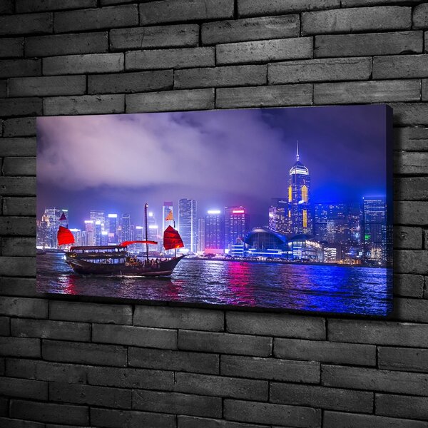 Foto obraz na plátně Noční Hongkong oc-65990377