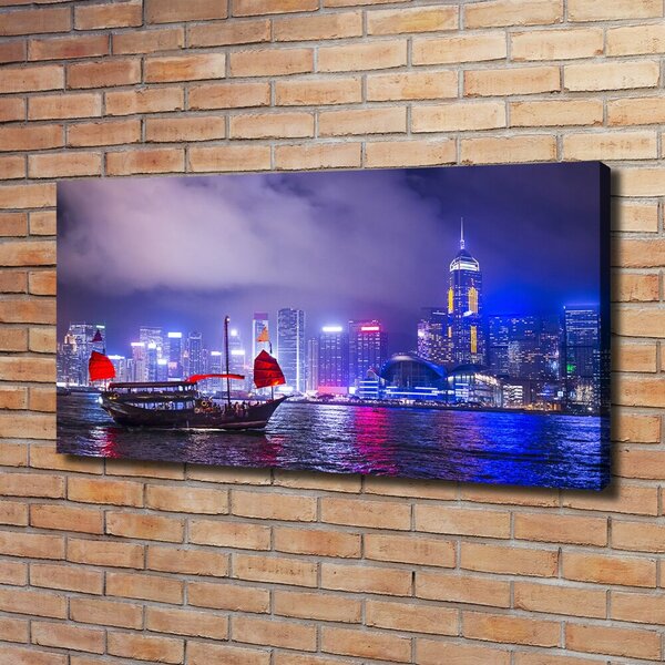 Foto obraz na plátně Noční Hongkong oc-65990377
