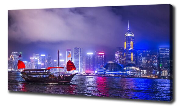 Foto obraz na plátně Noční Hongkong oc-65990377