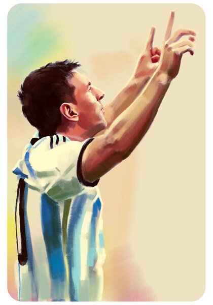 Textilní samolepka na zeď "MESSI"