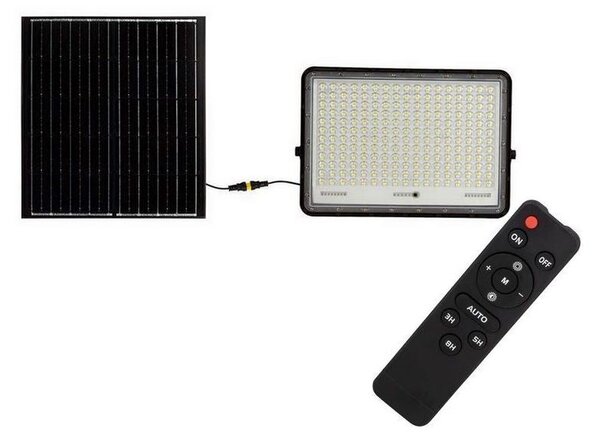 LED Venkovní solární reflektor LED/30W/3,2V 4000K černá + DO