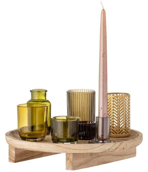 -25 % Dny Marianne - Set sedmi barevných skleněných svícnů na tácu Bloomingville Sanga