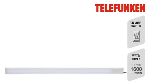 BRILONER TELEFUNKEN LED skříňkové svítidlo 87,5 cm 14W 1600lm stříbrná TF 203904TF