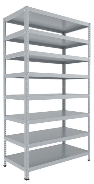 Šroubovaný regál do sklepa Biedrax 30 x 100 x 250 cm, světle šedý, 8 polic, nosnost 150 kg na polici