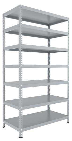 Šroubovaný regál do garáže Biedrax 30 x 100 x 250 cm, světle šedý, 7 polic, nosnost 150 kg na polici