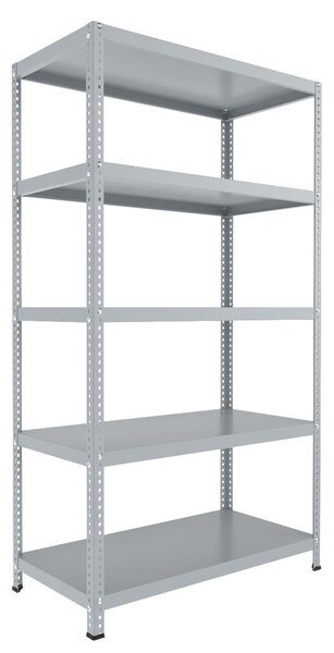 Šroubovaný regál Biedrax 30 x 100 x 150 cm, světle šedý, 5 polic, nosnost 150 kg na polici