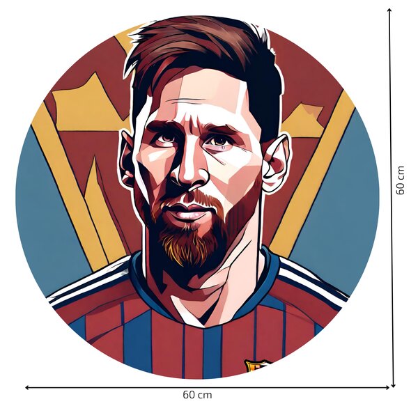 PIPPER. Kruhová samolepka na zeď "MESSI" Velikost: 100cm