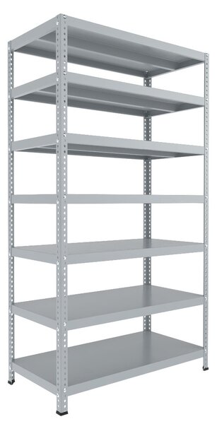 Šroubovaný regál na šanony Biedrax 75 x 100 x 250 cm, světle šedý, 7 polic, nosnost 150 kg na polici