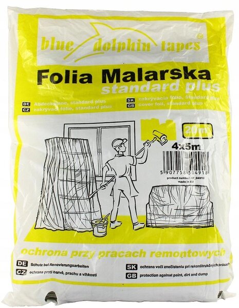 Malíská plachta Ochranná plachta Univerzální plachta Stavební plachta 4 m x 5 m Standard Plus 10 my