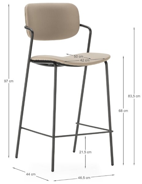 Marckeric Koženková barová židle Maika 68 cm
