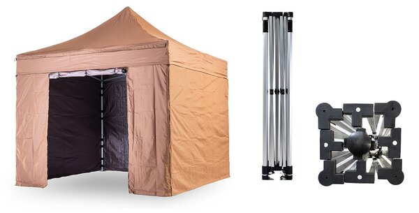 Nůžkový párty stan 3x3 m TENTino SMALL HEXAGON Barva opláštění (Zvolte variantu): 11A - ČERNÁ