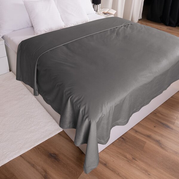 Biante Sametový přehoz na postel Velvet Premium SVP-017 Tmavě šedý 140x200 cm