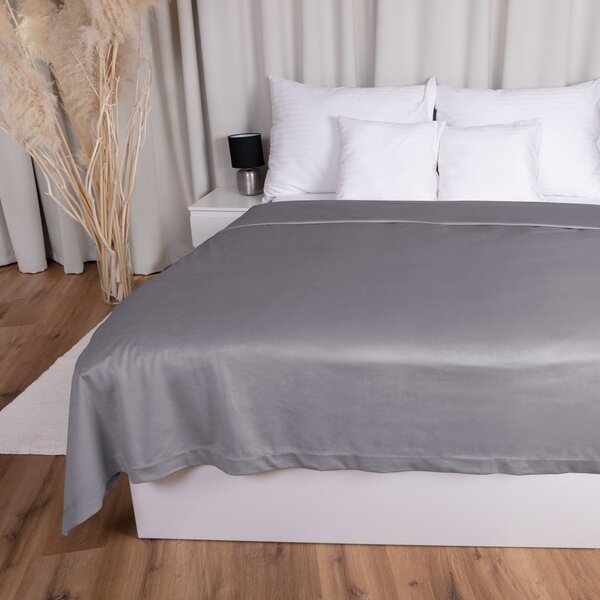 Biante Sametový přehoz na postel Velvet Premium SVP-013 Šedý 140x200 cm