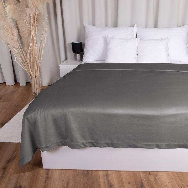 Biante Sametový přehoz na postel Velvet Premium SVP-017 Tmavě šedý 140x200 cm