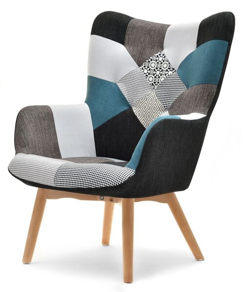 Křeslo Nutri (patchwork + černá). Akce -15%