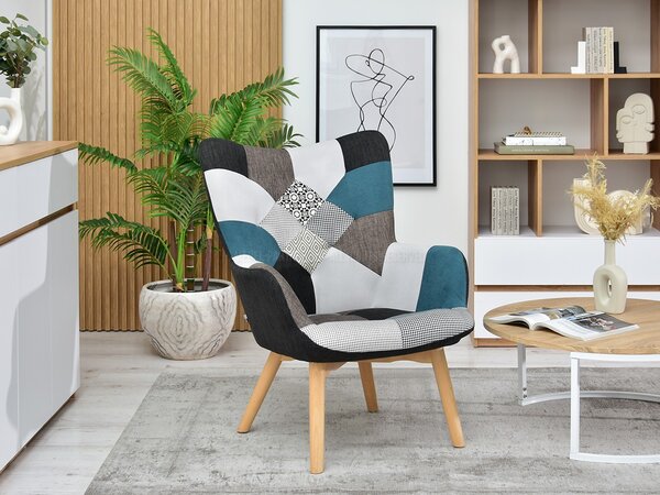Křeslo Nutri (patchwork + černá). Akce -15%