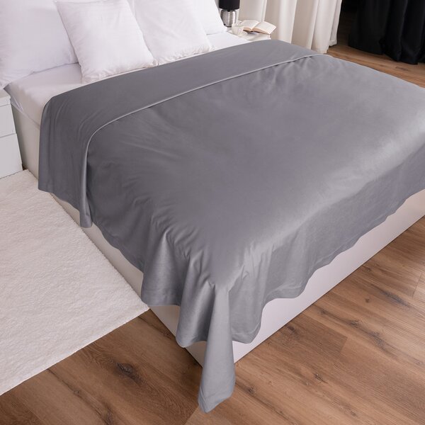 Biante Sametový přehoz na postel Velvet Premium SVP-013 Šedý 140x200 cm