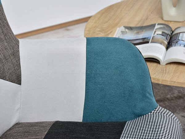 Křeslo Nutri (patchwork + černá). Akce -15%
