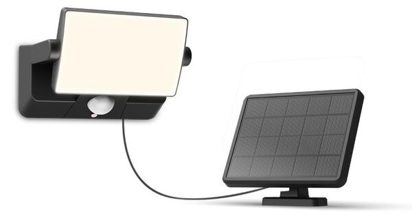 Solární nástěnné svítidlo se senzorem LED 3000K čierna IP44 PHILIPS Fyns 8721103105653