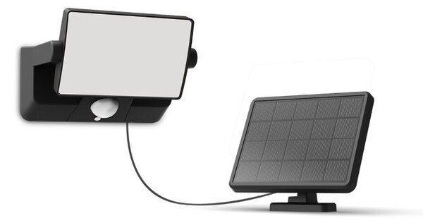 Solární nástěnné svítidlo se senzorem LED 3000K čierna IP44 PHILIPS Fyns 8721103105653