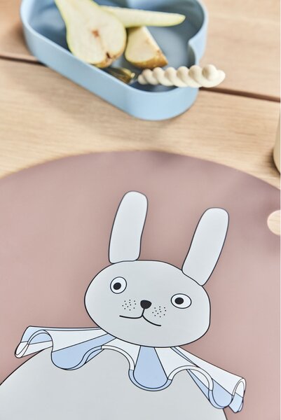 OYOY Silikonové prostírání Rabbit PomPom OY258