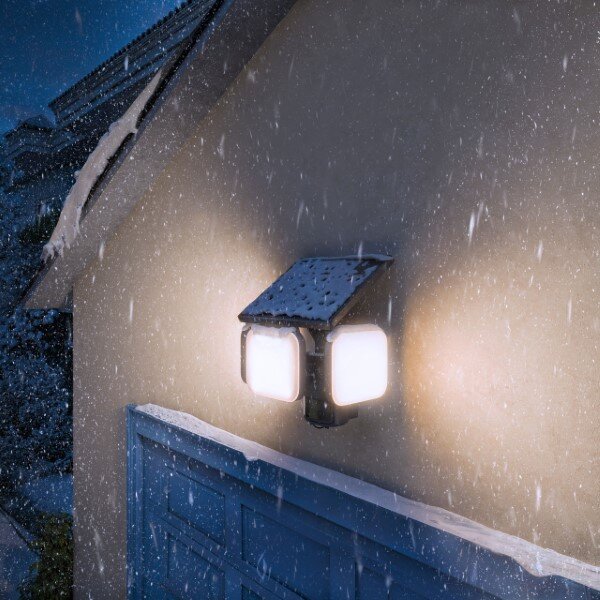 Solární nástěnné svítidlo se senzorem LED 3000K čierna IP65 PHILIPS UltraEfficient Zyren 8721103105431