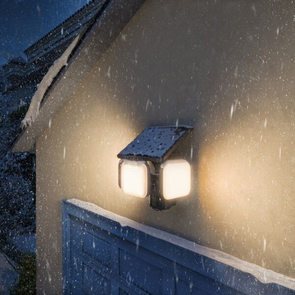 Solární nástěnné svítidlo se senzorem LED 3000K čierna IP65 PHILIPS UltraEfficient Zyren 8721103105431