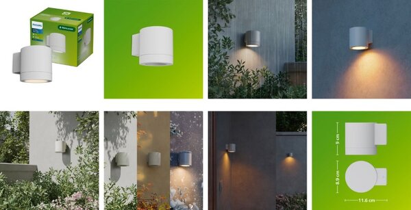 Venkovní nástěnné svítidlo 1x GU10 biela IP44 PHILIPS Fylx 8721103104953