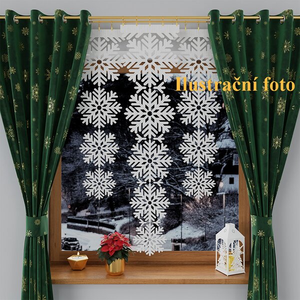Vánoční záclonová dekorace – Vločky 145x37
