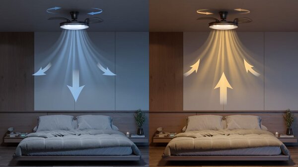 Stropní ventilátor se světlem LED 2700–6500K nikl IP20 PHILIPS Atlas 8721103096081