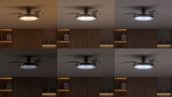 Stropní ventilátor se světlem LED 2700–6500K nikl IP20 PHILIPS Atlas 8721103096081
