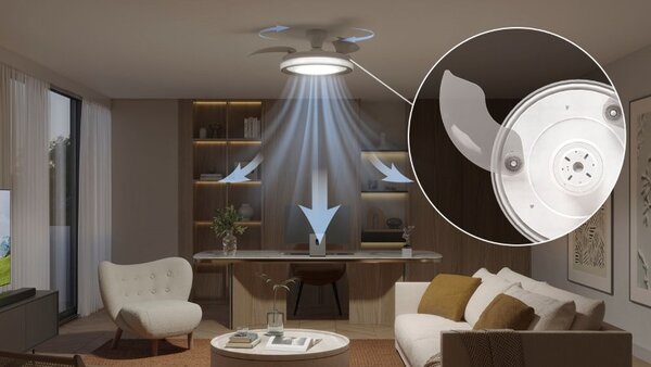 Stropní ventilátor se světlem LED 2700–6500K biela IP20 PHILIPS Bliss 8721103096104