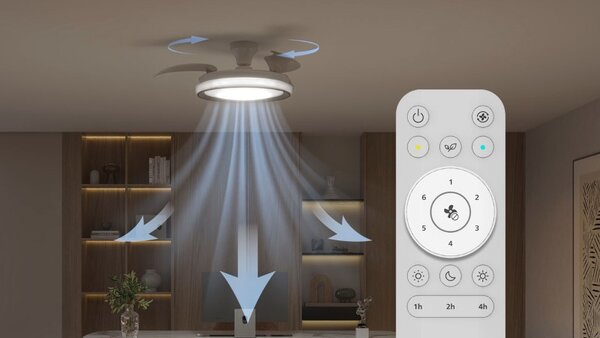 Stropní ventilátor se světlem LED 2700–6500K biela IP20 PHILIPS Bliss 8721103096104