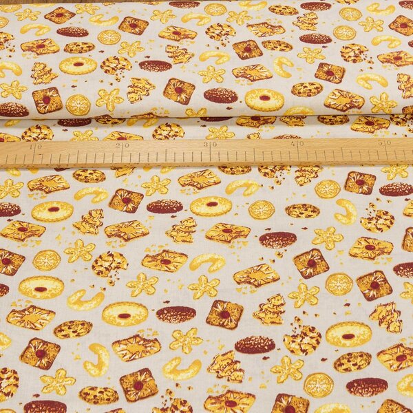 Bavlněné plátno POLO pečivo na světle béžové, š.140cm (látka v metráži)