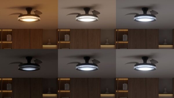 Stropní ventilátor se světlem LED 2700–6500K čierna IP20 PHILIPS Bliss 8721103096043