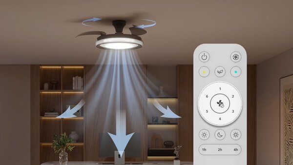 Stropní ventilátor se světlem LED 2700–6500K čierna IP20 PHILIPS Bliss 8721103096043