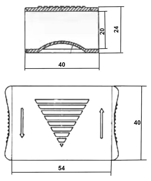 Bezpečnostní posuvník - Lamelová postel - 53 x 8 mm - Šedá - 10 ks - Na rošt postele