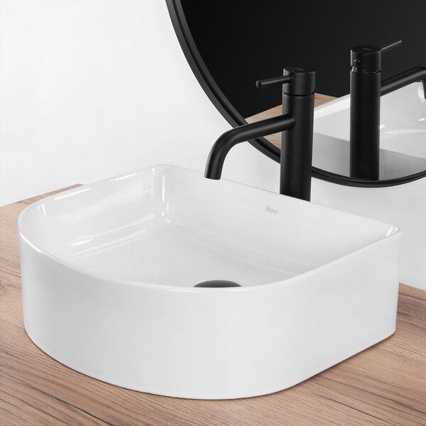 Rea Clara, umyvadlo na desku 400x350x130 mm, bílá lesklá, REA-U0631