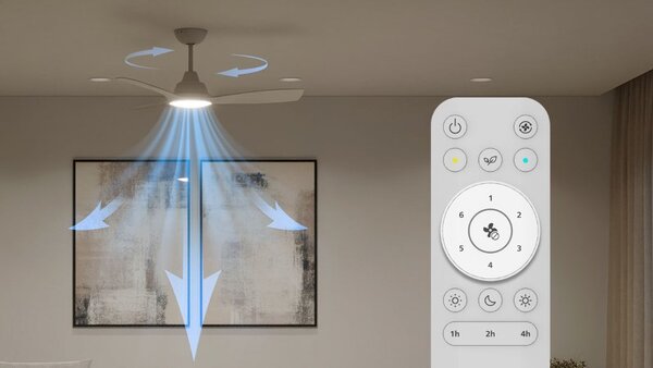 Stropní ventilátor se světlem LED 3000–6500K biela IP20 PHILIPS Olas 8721103096005