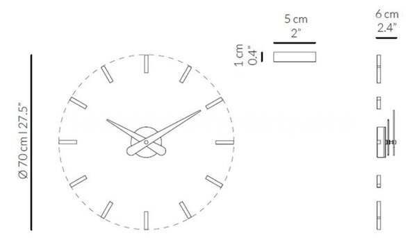 Designové nástěnné hodiny Nomon Sunset Graphite 50cm