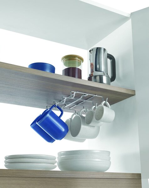 Nástěnný ocelový držák na hrnky Octo-Mug – Metaltex