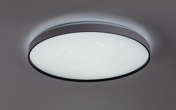 Rabalux 71450 LED přisazené stropní svítidlo Zerava | 60W integrovaný LED zdroj | 3800lm | 3000-6500K | dálkové ovládání | stmívač | černá