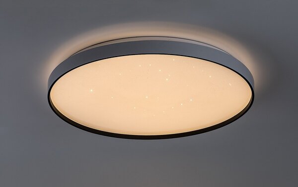 Rabalux 71450 LED přisazené stropní svítidlo Zerava | 60W integrovaný LED zdroj | 3800lm | 3000-6500K | dálkové ovládání | stmívač | černá
