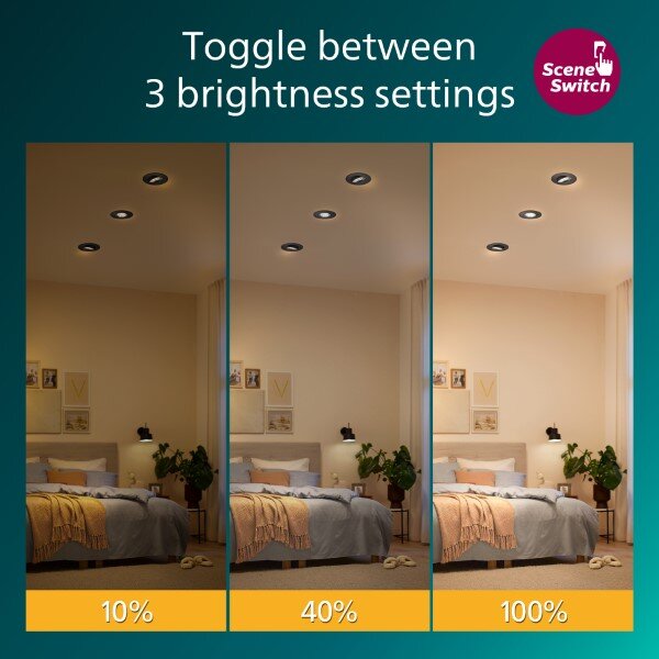 Zapuštěné svítidlo LED 2700K čierna IP20 PHILIPS Cilantro Step 8721103038050 balení 3 ks