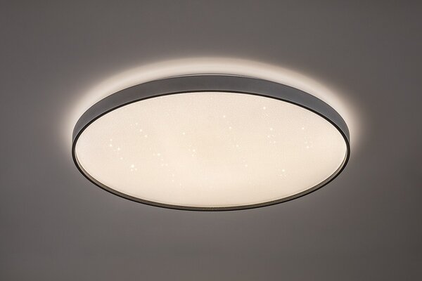 Rabalux 71451 LED přisazené stropní svítidlo Zerava | 80W integrovaný LED zdroj | 4400lm | 3000-6500K | dálkové ovládání | stmívač | černá