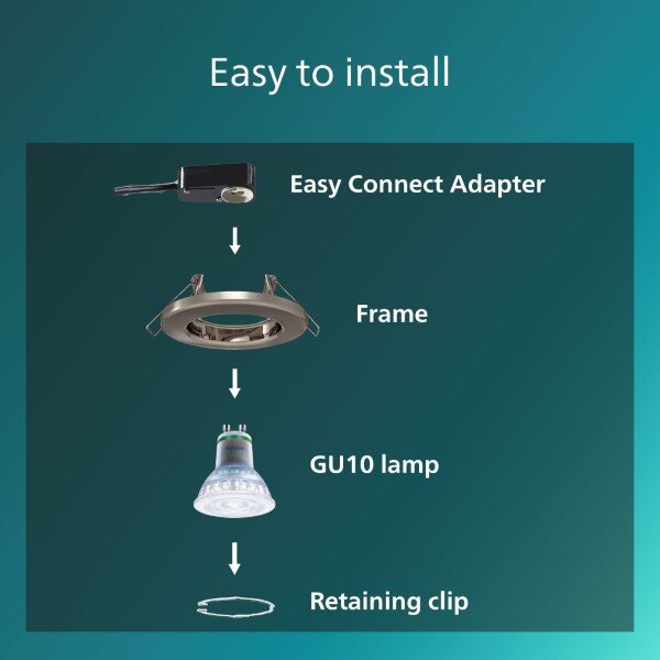 Zapuštěné svítidlo GU10 nikl IP20 PHILIPS Peridot 8721103037176 balení 5 ks